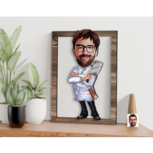 Bk Gift Kişiye Özel Erkek Chef Karikatürlü 3D Ahşap Tablo, Sevgiliye Hediye, Arkadaşa Hediye, Yıl Dönümü Hediyesi, Doğum Günü Hediyesi-20