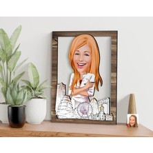 Bk Gift Kişiye Özel Kadın Mimar Karikatürlü 3D Ahşap Tablo, Sevgiliye Hediye, Arkadaşa Hediye, Yıl Dönümü Hediyesi, Doğum Günü Hediyesi-1