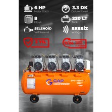GAP Kompresör Hava Kompresörü Sessiz ve Yağsız 200LT GPS-1100X4
