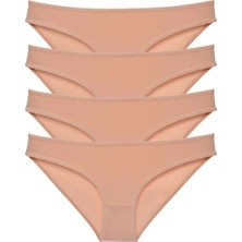Hace Bazaar 4 Adet Süper Eko Set Likralı Kadın Slip Külot Ten