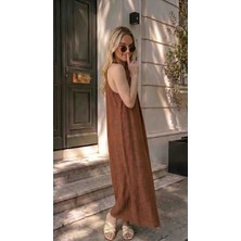 Kiko Collective Halter Yaka Keten Elbise