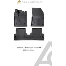 Aescaroon Renault  Express Camlıvan 2021 Sonrası 3D Havuzlu Paspas