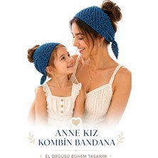 Neholia Anne Kız Kombin Bandana El Örgüsü Saç Bandı Bohem Stil Ayarlanabilir 2li Set