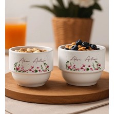 Bk Gift Kişiye Özel Isimli Çiçek Tasraımlı 2'li Çerezlik Kase-5, Yeni Ev Hediyesi Önerileri, Misafir Sunum Ürünü, Çay Yanı Kase