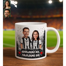 Bk Gift Kişiye Özel Isimli Siyah-Beyaz Sevgili Karikatürlü Beyaz Kupa Bardak – Isim ve Forma Numaralı Taraftar Kupa, Doğum Günü Hediyesi