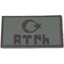 Kordak Haki Göktürkçe Türk Bayrağı Peç - Cırtlı 𐱅𐰇𐰼𐰜 Silikon Peç