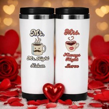 Bk Gift Kişiye Özel Çift Sevgili Tasarımlı Ikili Çelik Termos Bardak -9, Sevgiliye Hediye, Sevgililer Günü Hediyesi