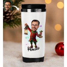 Bk Gift Kişiye Özel Erkek Yılbaşı Karikatürlü Çelik Termos Bardak - 17, Yılbaşı Hediyesi, Yeni Yıl Hediyesi