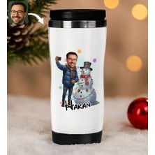 Bk Gift Kişiye Özel Erkek Yılbaşı Karikatürlü Çelik Termos Bardak - 11, Yılbaşı Hediyesi, Yeni Yıl Hediyesi