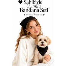 Neholia ✨ Kadın ve Köpek Kombin Bandana – El Örgüsü Bohem Stil Uyumlu Anne Köpek Bandanası – Ayarlanabilir Tasarım