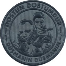 Kordak Gri Füme Kurtlar Vadisi Patch - "dostun Dostumdur" Cırtlı Peç