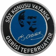 Kordak Söz Konusu Vatansa Gerisi Teferruattır Peç Arma - Cırtlı Atatürk Peç (9.5 Cm)