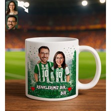 Bk Gift Kişiye Özel Isimli Yeşil-Beyaz Sevgili Karikatürlü Beyaz Kupa Bardak – Isim ve Forma Numaralı Taraftar Kupa, Doğum Günü Hediyesi