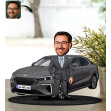 Bk Gift Kişiye Özel Erkek Kula Renk Togg Karikatür Biblo -1, Arkadaşa Hediye, Araba Hediyesi