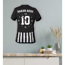 Bk Gift Kişiye Özel Isimli Taraftar Forma 3D Ahşap Duvar Saati-5, Arkadaşa Hediye, Sevgiliye Hediye, Doğum Günü Hediyesi