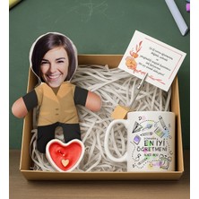 Bk Gift Kişiye Özel Kadın Öğretmen Bebek Yastık & Kupa Bardak & Mum & Notluk -2, Öğretmenler Günü, Öğretmene Hediye