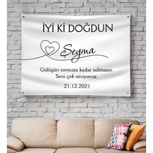 Bk Gift Kişiye Özel Doğum Günü Tasarımlı Pankart BRANDA-2(140X200), Arkadaşa Hediye, Sevgiliye Hediye