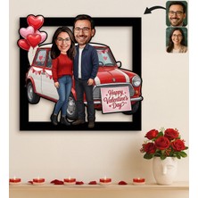 Bk Gift Kişiye Özel Sevgili Karikatürlü 3D Ahşap Tablo -30, Fotoğraftan Karikatür, Sevgililer Günü Hediyesi, Ev Hediyesi