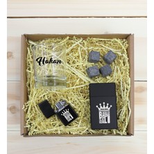 Bk Gift Kişiye Özel Isimli Baba Temalı Viski Kadehi&viski Taşı&çakmak&sigara Kutusu Hediye Seti-3, Babaya Hediye, Babalar Günü Hediyeleri
