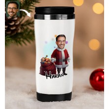 Bk Gift Kişiye Özel Erkek Yılbaşı Karikatürlü Çelik Termos Bardak - 12, Yılbaşı Hediyesi, Yeni Yıl Hediyesi