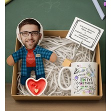 Bk Gift Kişiye Özel Erkek Öğretmen Bebek Yastık & Kupa Bardak & Mum & Notluk -6, Öğretmenler Günü, Öğretmene Hediye