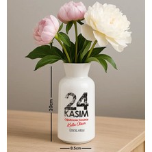 Bk Gift Kişiye Özel Öğretmenler Günü Tasarımlı Seramik Vazo-7, Ev Hediyesi, Öğretmene Hediye