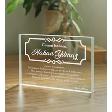 Bk Gift Kişiye Özel Canım Babam Mesajlı Akrilik Plaket-1, Babalar Günü, Babaya Hediye