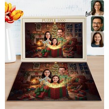 Bk Gift Kişiye Özel Aile Yılbaşı Karikatür Tasarımlı 1000 Parça Profesyonel Puzzle-3, 1000 Puzzle, Yeni Yıl Hediyesi, Yılbaşı Hediyesi