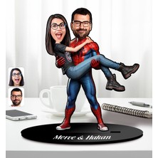 Bk Gift Kişiye Özel Örümcek Adam Çift Tasarımlı Karikatür Biblo-1, Arkadaşa Hediye, Sevgiliye Hediye