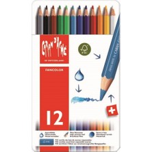 Caran D'ache Fancolor Boya Kalemi 12'li Set (Metal Kutulu)