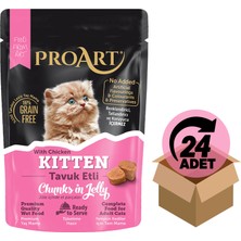 24\\\' Lü Proart Jöleli Tavuk Etli Yavru Kedi Poşet Maması 85 gr