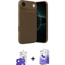Pileli Store Pilelistore™ iPhone 17 Air Kılıf Eksen Form Prime - Siyah Bilvis 5in1 5d Magic Hayalet Cam Ekran Koruyucu + Bilvis Titan Kamera Lens - Lt