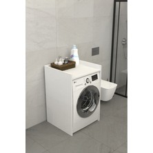 The Violett Flowo Banyo Dolabı Çamaşır Makinesi Dolabı Beyaz