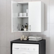The Violett Remaks Makina Üstü Dolap, Banyo Dolabı, Çamaşır Dolabı, Havlu Dolabı - Beyaz