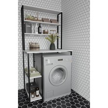 The Violett Saroz Çamaşır Makina Üstü Raf Banyo Dolabı Rafı Deterjan Rafı