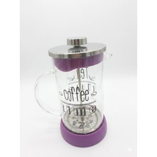 Nishev.com Evini Sev French Press - Filtre Kahve ve Bitki Çayı Demliği 600 ml Mor