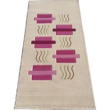 Burak Halı Saray Halı Vizyon Carving 9064 Pembe 80X150 Küçük Yolluk Halı