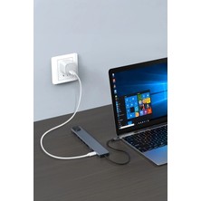 Thentech Çok Fonksiyonlu 10 In 1 Type C Dönüştürücü Hub USB 3.0 HDMI VGA RJ45 Ağ Çevirici