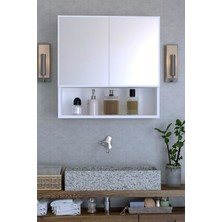 The Violett Remaks Life Aynalı Çok Amaçlı Aynalı Raflı Banyo Dolabı - Beyaz