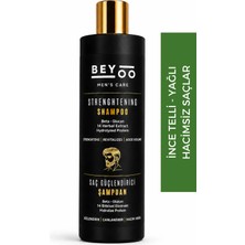 Beyoo Erkekler Için Saç Güçlendirici ve Dökülme Karşıtı Profesyonel Şampuan 400 ml - Biotin & Keratin