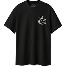 Velvoria Unisex Oversize Streetwear Baskılı Siyah Renk T-Shirt