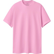 Velvoria Unisex Oversize Basic Pembe T-Shirt