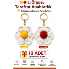 Neholia 🟡🔴 El Örgüsü Taraftar Anahtarlık 10’lu Set – Taraftar Temalı Hediyelik Çanta & Anahtar Süsü Doğum Günü Hediye Süsü