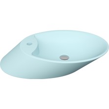 Bocchi Vessel Batarya Banklı Çanak Lavabo 72 cm Buz Mavisi