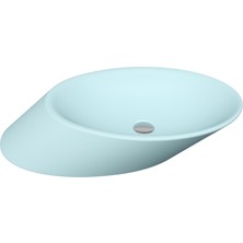 Bocchi Vessel Yatay Çanak Lav 72 cm Mat Buz Mavi