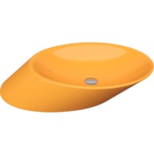 Bocchi Vessel Yatay Çanak Lav 72 cm Parlak Mandalina Sarısı