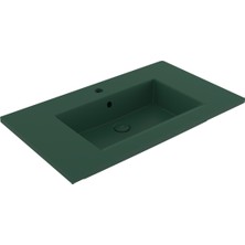 Bocchi Milano Etajerli Lavabo 80 cm Mat Yeşil