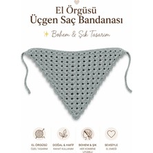 Neholia El Örgüsü Üçgen Saç Bandanası Bohem Stil Ayarlanabilir Bağlamalı Yazlık Kadın Bandana