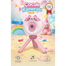 Torima Dijital Fotoğraf Makineleri IPS Ekran Çocuk Kamerası Video Makinesi 1080P S8 Pembe