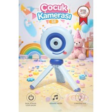 Torima Dijital Fotoğraf Makineleri IPS Ekran Çocuk Kamerası Video Makinesi 1080P S8 Mavi